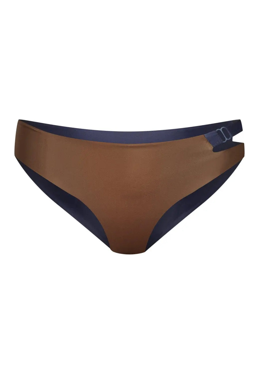 Caparica Bottom Reversible in Dark Blue / Solid Brown - boochen eco-conscious surfwear