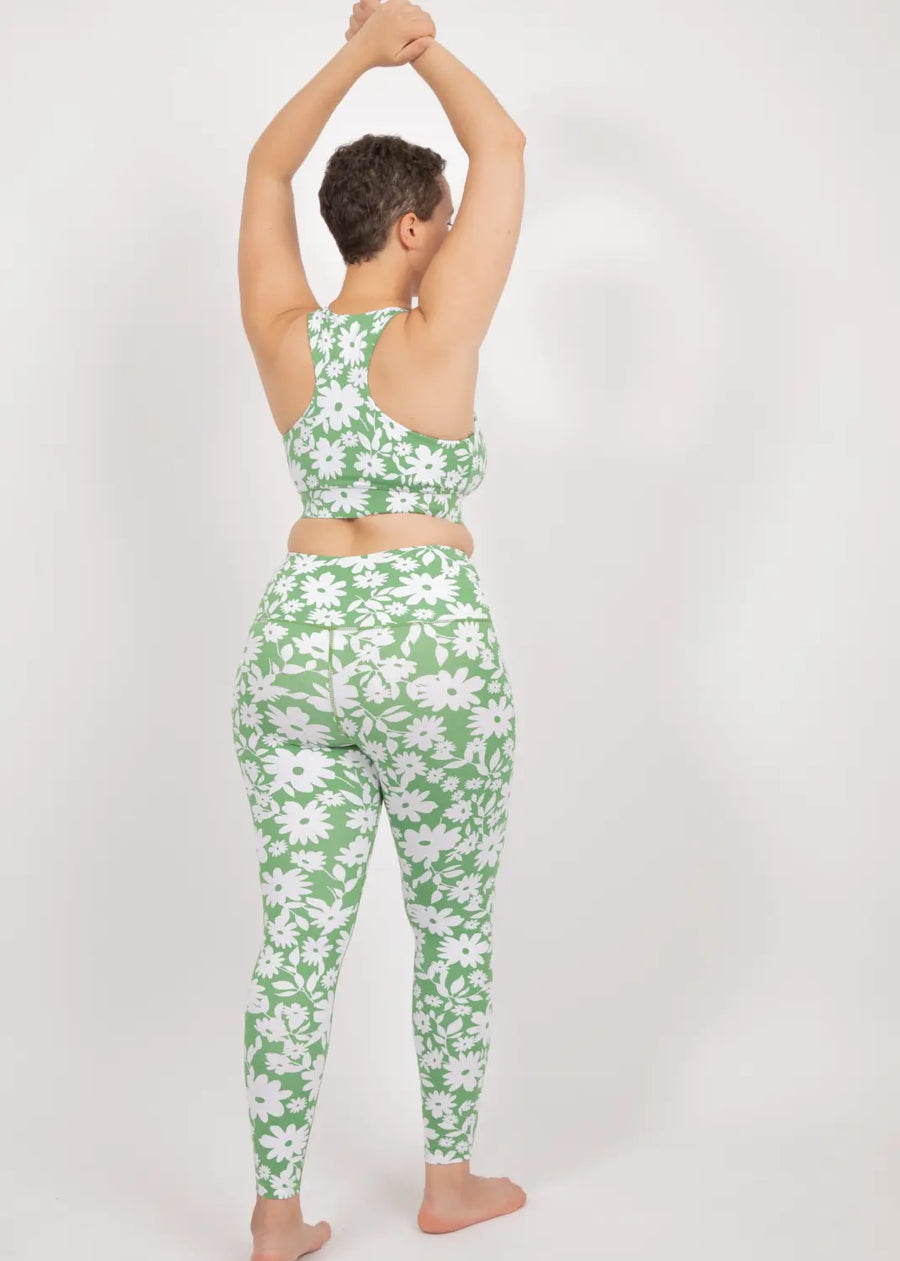 Sports Bra Ubud in Green Moonflower - Sports Bra